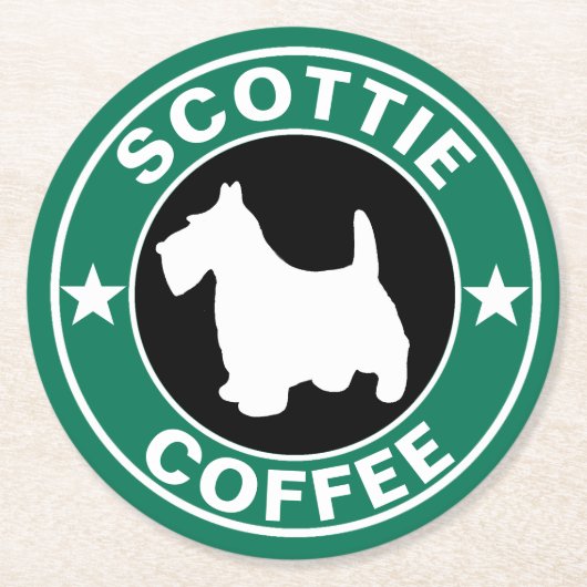 SCOTTIE Kaffee Runder Pappuntersetzer (Vorderseite)