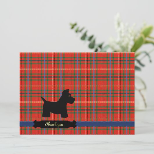 Scottie-karierte personalisierte Karten (Stehend Vorderseite)