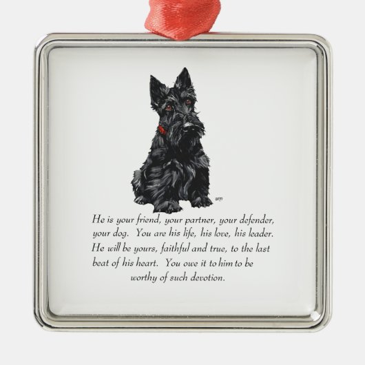 Scottie Keepake Ornament Aus Metall (Vorne)