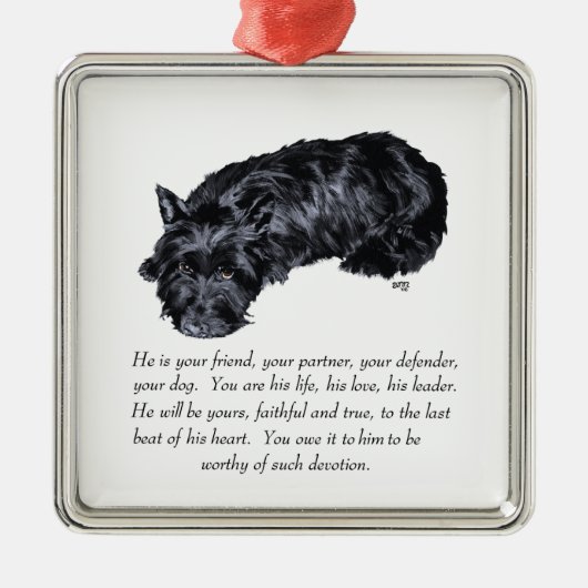 Scottie Keepake Ornament Aus Metall (Vorne)