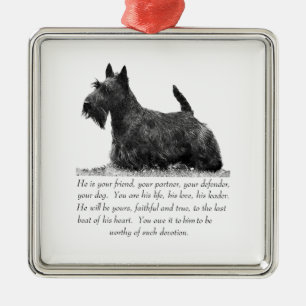 Scottie Keepake Ornament - MALE Aus Metall