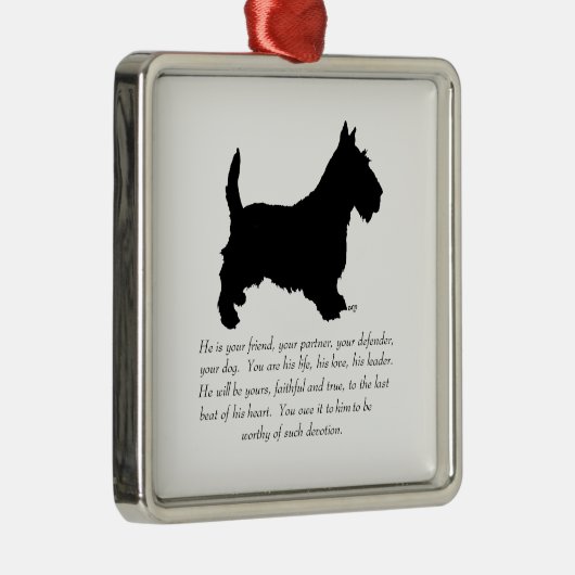 Scottie Keepake Ornament - MALE Dog (Rechts)