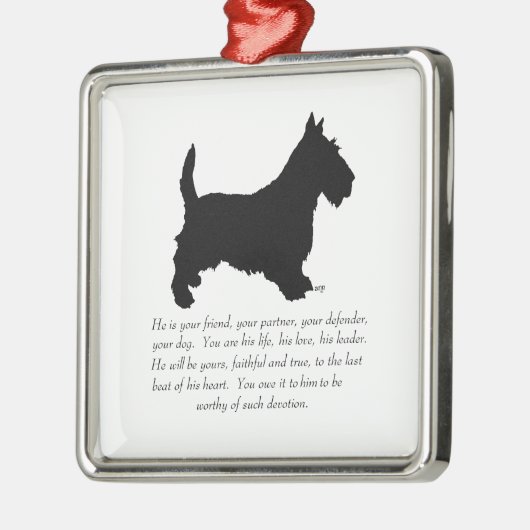 Scottie Keepake Ornament - MALE Dog (Links)
