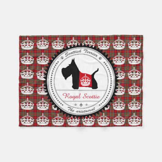 Scottie keine königliche Krone 8 Fleecedecke (Vorderseite (Horizontal))