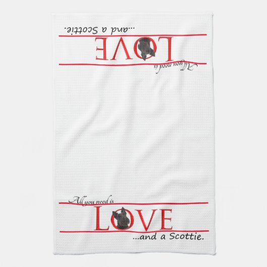 Scottie-Liebe-Küchen-Tuch Geschirrtuch (Vertikal)