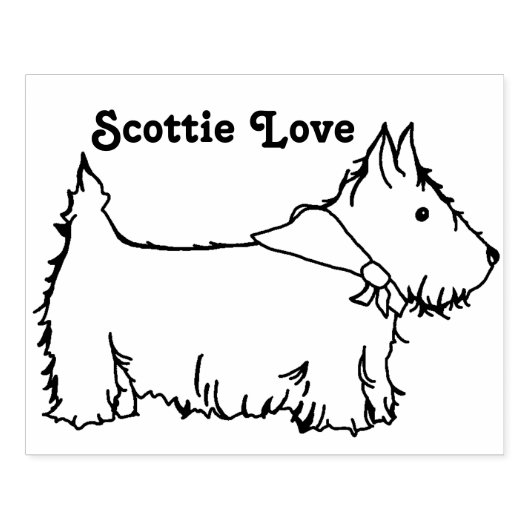 Scottie Liebe Scottish Terrier Dog Custom Gummistempel (Prägung)