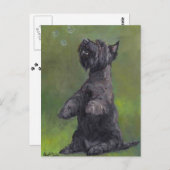 "Scottie Lieben Bubbles" Dog Art Postcard Postkarte (Vorne/Hinten)
