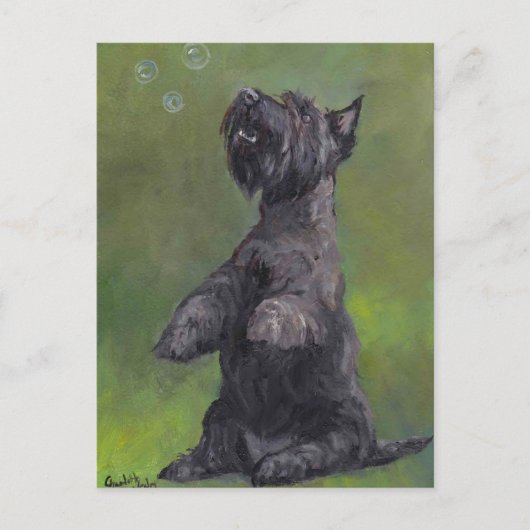 "Scottie Lieben Bubbles" Dog Art Postcard Postkarte (Vorderseite)