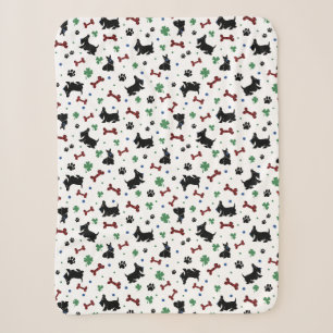 Scottie Lucky Shamrocks Süßes Farbdesign Sherpadecke