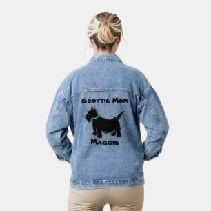 Scottie Mama Black Scottie Terrier Name Personaliz Jeansjacke