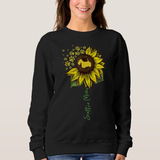 Scottie Mama Sunflower Scottish Terrier Gifts Dog Sweatshirt (Vorderseite)