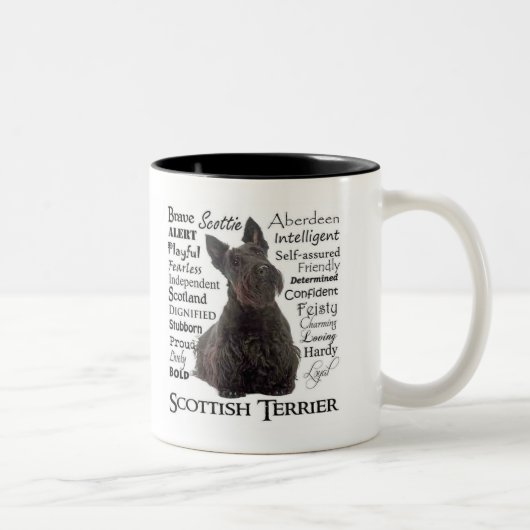 Scottie-Merkmal-Tasse Zweifarbige Tasse (Rechts)