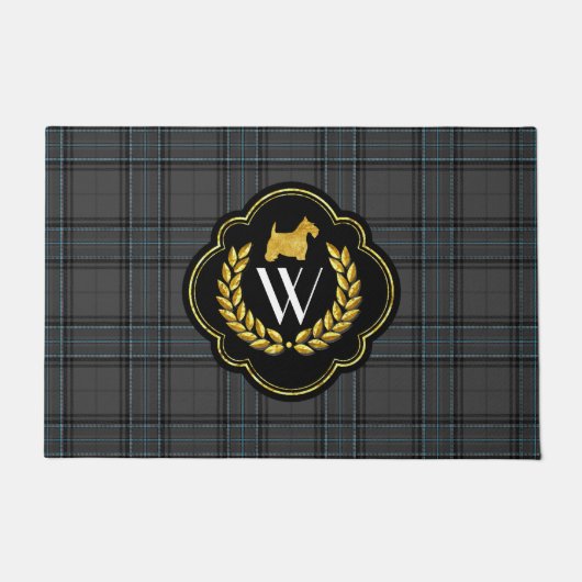 Scottie-Monogramm auf magischem kariertem Fußmatte (Vorderseite)