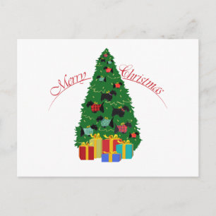 Scottie Ornamente Weihnachtsbaum Feiertagspostkarte