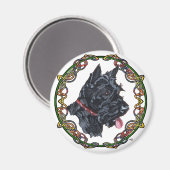 Scottie Portrait Celtic Knüpfarbeit Magnet (Vorderseite/Rückseite)
