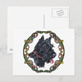Scottie Portrait Celtic Knüpfarbeit Postkarte (Vorne/Hinten)