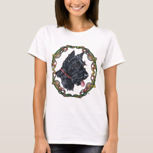 Scottie-Porträt keltisches Knotwerk T-Shirt
