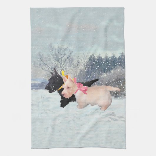 Scottie Pups Geschirrtuch (Vertikal)