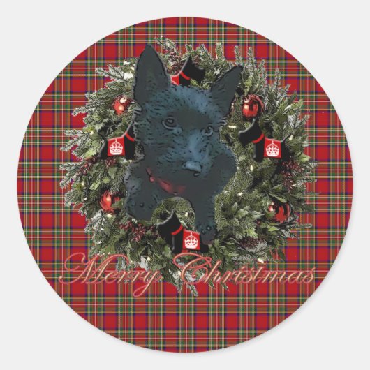 Scottie Runder Aufkleber (Vorderseite)