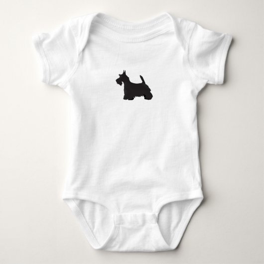 Scottie Scottish Terrier Basic Breed Silhouette Baby Strampler (Vorderseite)