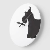 Scottie Scottish Terrier Basic Breed Silhouette Große Wanduhr (Winkel)