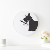 Scottie Scottish Terrier Basic Breed Silhouette Große Wanduhr (Zuhause)