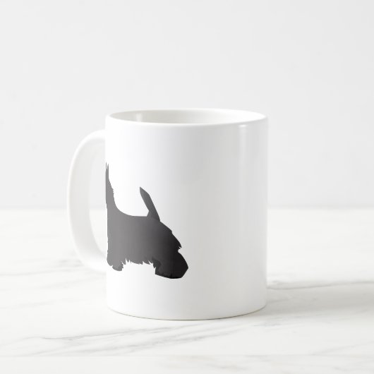 Scottie Scottish Terrier Basic Breed Silhouette Kaffeetasse (Vorderseite Links)