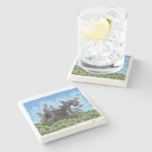 Scottie Steinuntersetzer (Seitenansicht)