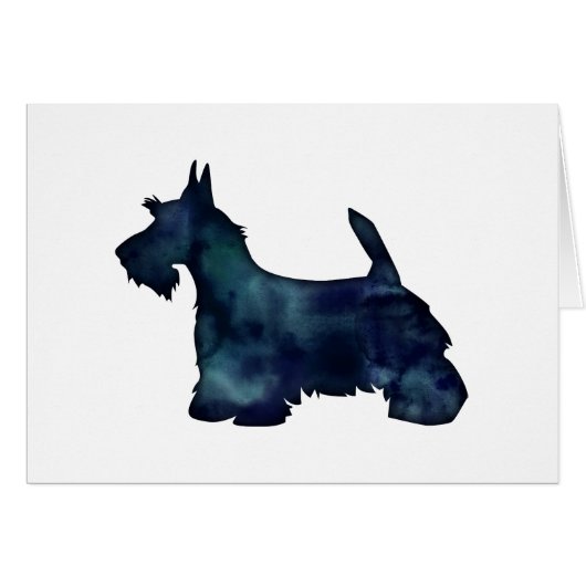 Scottie Terrier Black Watercolor Silhouette Card (Vorderseite (Horizontal))