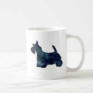 Scottie Terrier Black Watercolor Silhouette Kaffeetasse