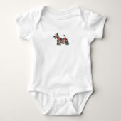 Scottie Terrier Geometric Pattern Silhouette Karie Baby Strampler (Vorderseite)