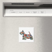 Scottie Terrier Geometric Pattern Silhouette Karie Magnet (In Situ (Geschirrspüler))