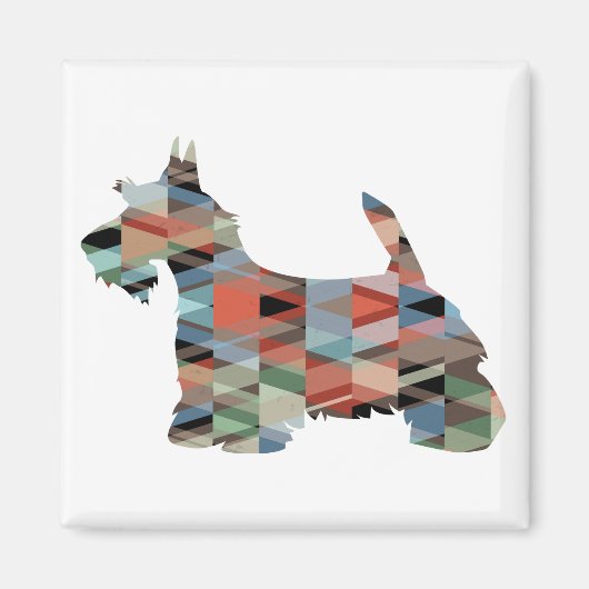 Scottie Terrier Geometric Pattern Silhouette Karie Magnet (Vorne)