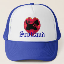 Scottie-u. Tartan-Herz-Hut
