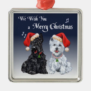 Scottie und Westie Weihnachtsbaumschmuck Ornament Aus Metall