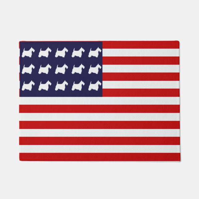 Scottie-US Flagge Fußmatte (Vorderseite)