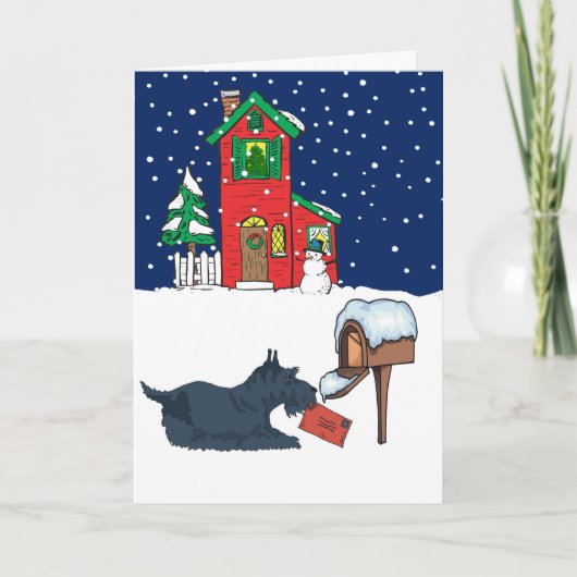 Scottie-Weihnachten Feiertagskarte (Vorderseite)