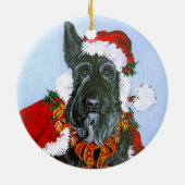 Scottie Weihnachtsmann Keramikornament (Hinten)