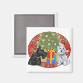 Scottie & Westie Christmas Magnet (Vorderseite/Rückseite)