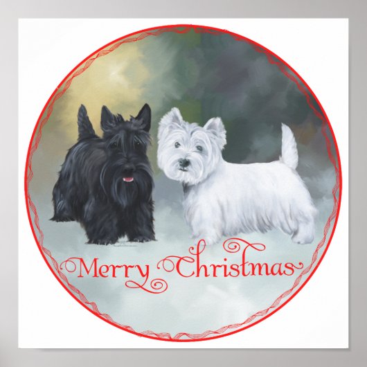 Scottie Westie Christmas Poster (Vorne)