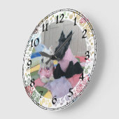Scottie & Westie Clock Große Wanduhr (Winkel)