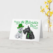 Scottie & Westie St. Paddy's Day Karte (Gelbe Blume)
