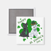 Scottie & Westie St. Paddy's Day Magnet (Vorderseite/Rückseite)