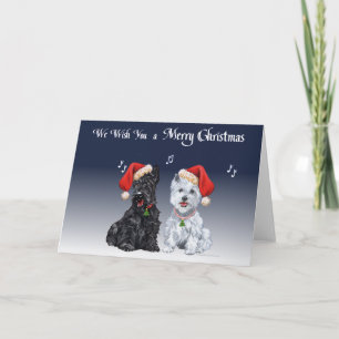 Scottie & Westie Weihnachtslieder Feiertagskarte