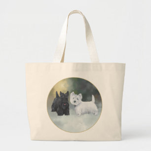 Scottie Westie Wintertime Jumbo Stoffbeutel