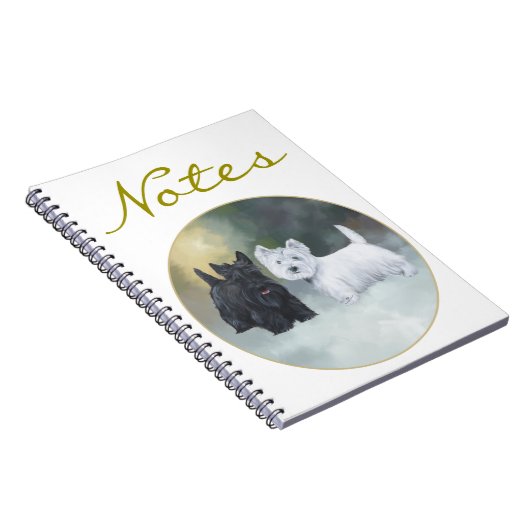 Scottie Westie Wintertime Notizblock (Rechte Seite)