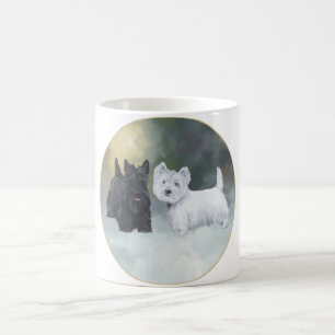 Scottie Westie Winterzeit Kaffeetasse
