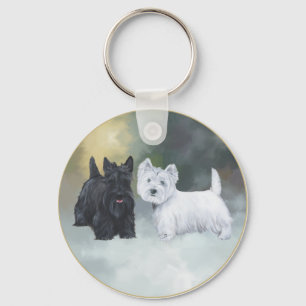 Scottie Westie Winterzeit Schlüsselanhänger