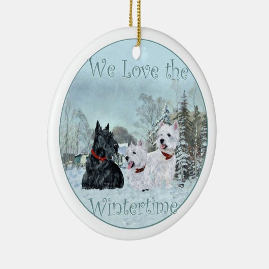 Scottie & Westies Winter Ornament (Rechts)