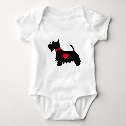 Scottiehundeherz-Baby-Strampler/wachsen Baby Strampler (Vorderseite)